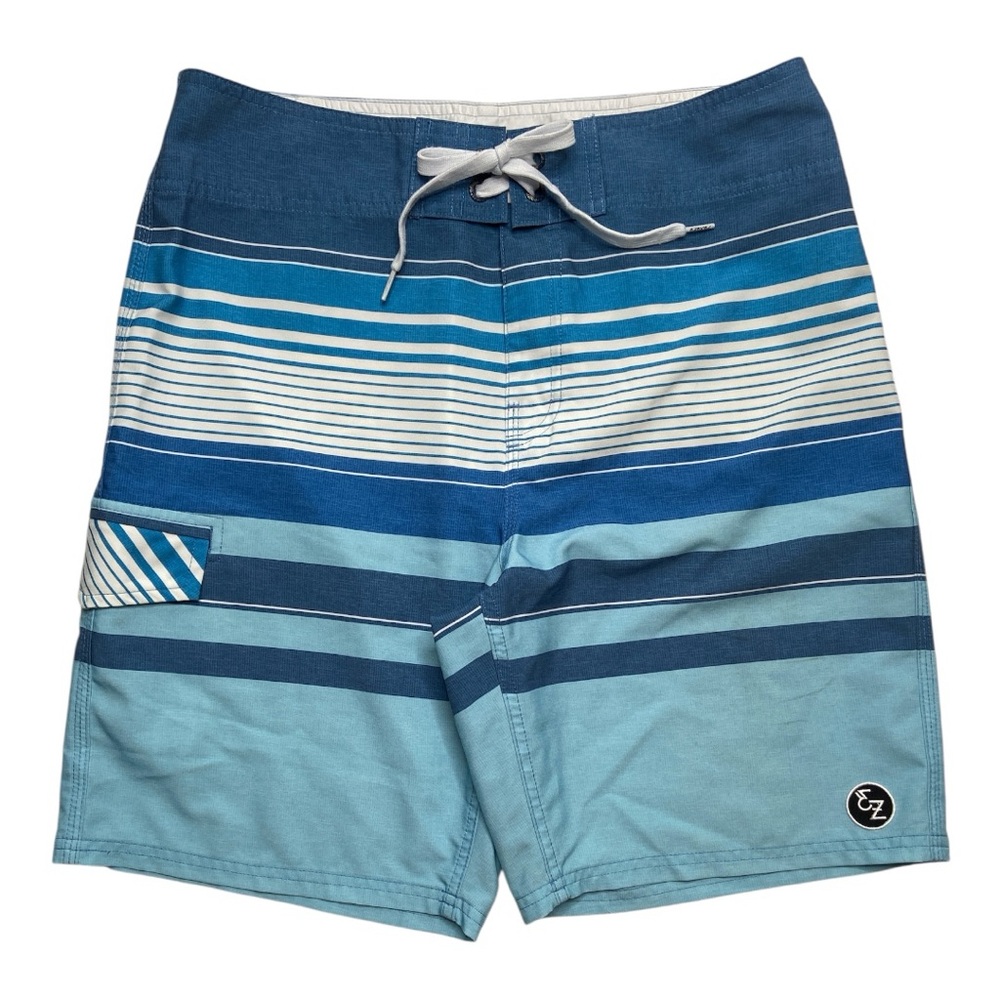 Ezekiel Blue Striped Board Shorts Swim Trunks Size 32
